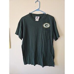 Vintage Logo Athletic Mens Green Bay‎ Packers Pocket T Shirt Medium NFL